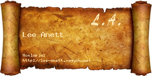 Lee Anett névjegykártya